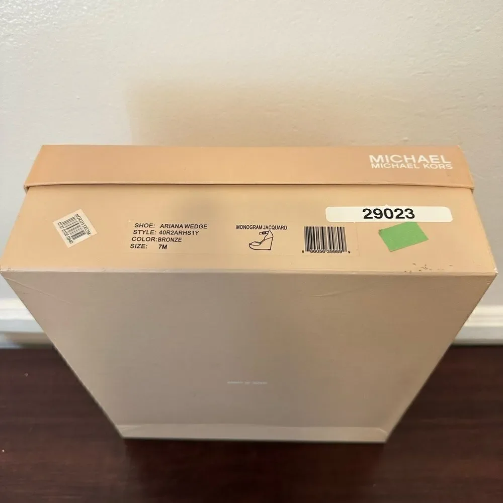 Michael Kors platform iconic lightweight gold cork wedge sandal size 7 - Picture 10 of 10